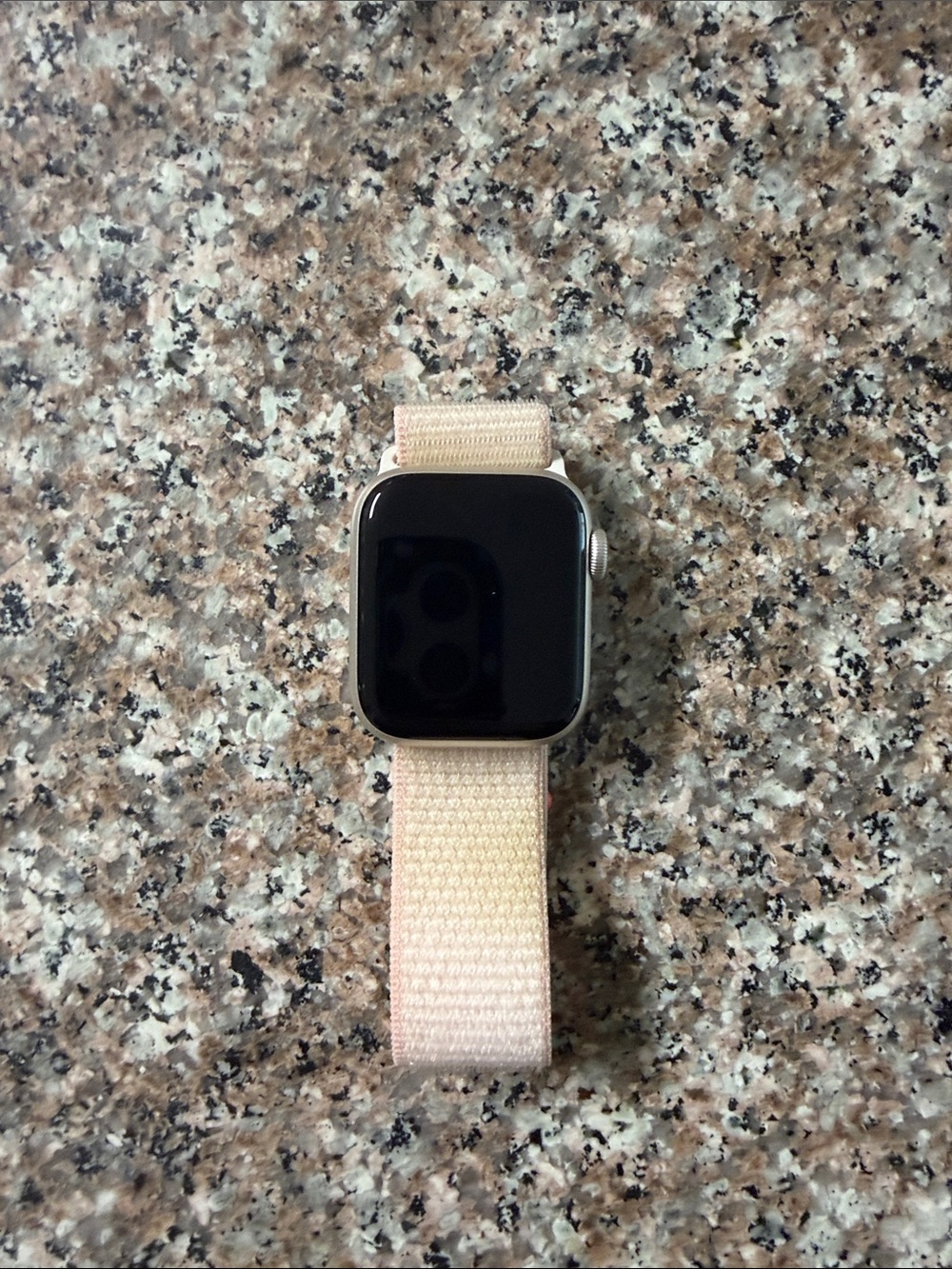 Apple Smartwatch with Light Pink Nylon Sport Loop Band